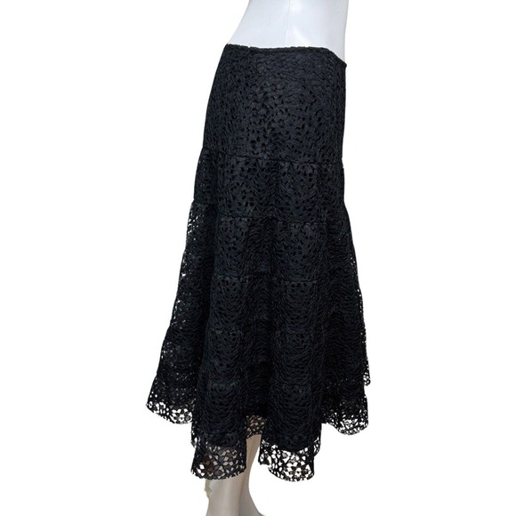 Drama Skirt Womens 6 Black Lace A-Line Minimalist Neutral Gothic Whimsygoth - Picture 2 of 8